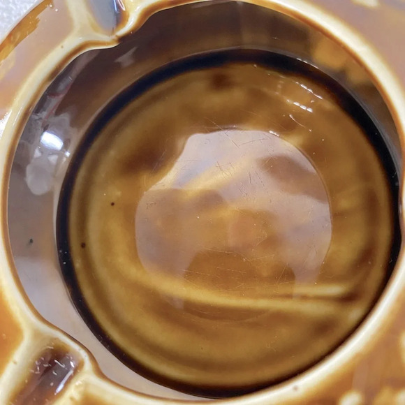 Vintage  MCM Round Ceramic Pottery Ashtray Trinket Dish Art Decor - Picture 9 of 14